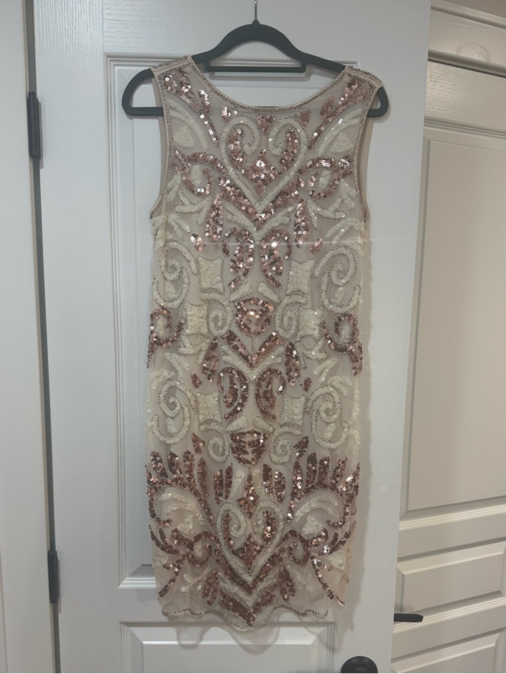 Endless Rose Ivory Mini Dress with Rose Gold Sequins